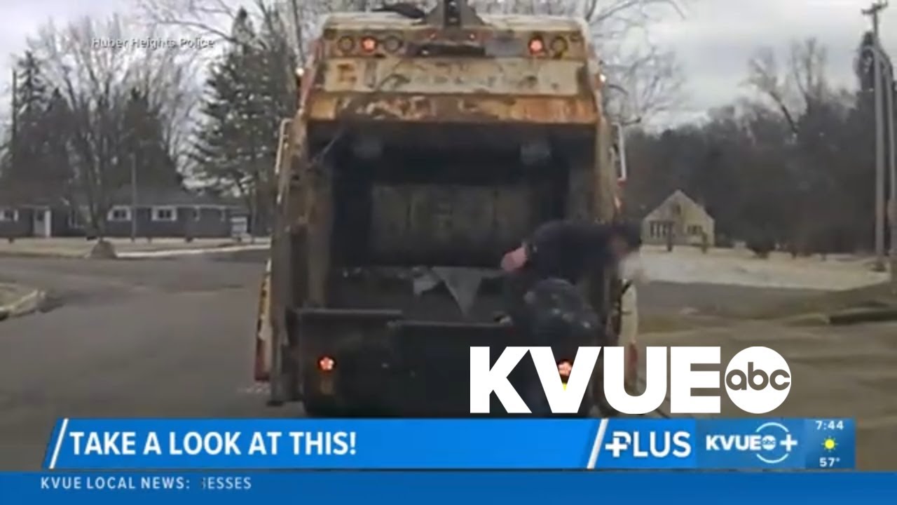 Ohio sanitation worker scared by suspect hiding in garbage bin