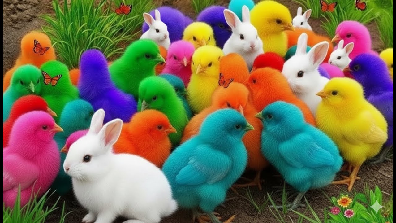 MENANGKAP AYAM LUCU, AYAM WARNA - WARNI, BEBEK , DAN KELINCI LUCU. Ayam Rainbow.