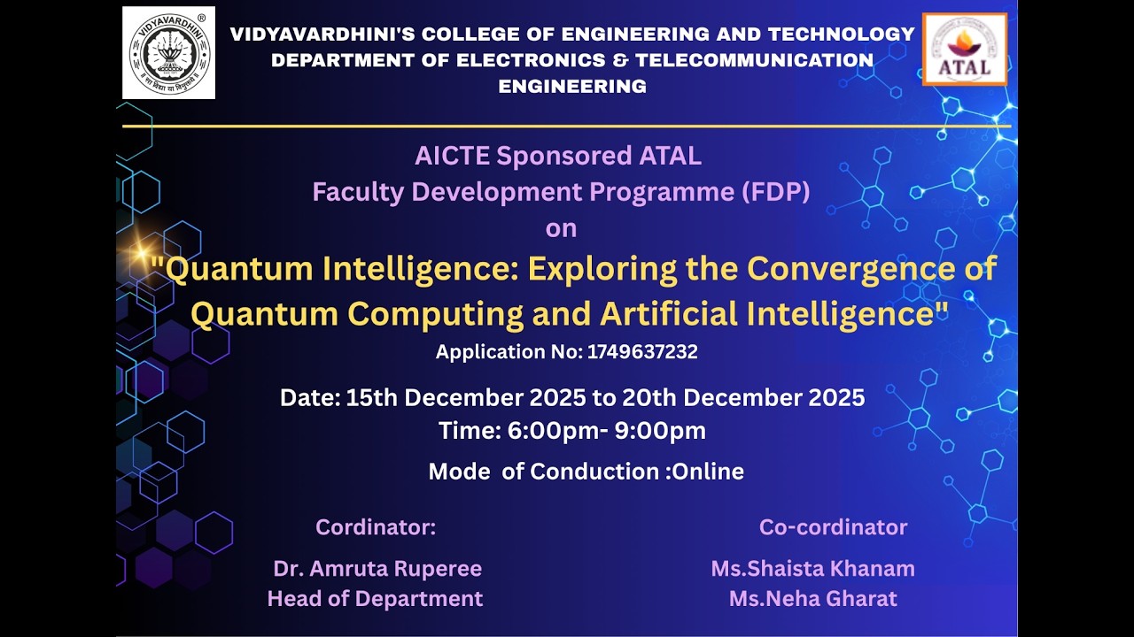 Day 1 Exploring the Convergence of Quantum Computing and Artificial Intelligence|ATAL FDP
