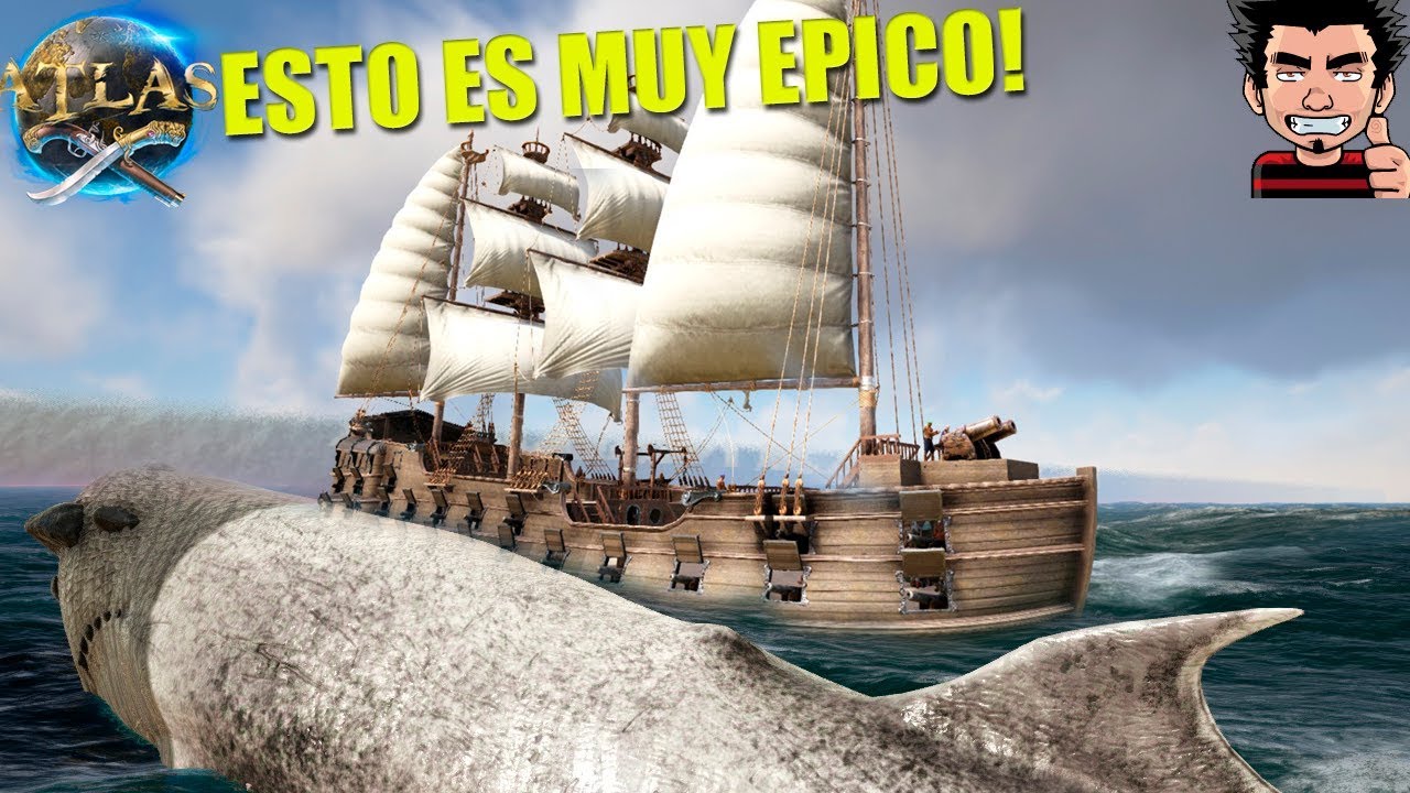 ATLAS BATALLA NAVAL EPICA BALLENA MONSTRUO GIGANTE VS GALEON  BALLENA GIGANTE DESTRUCTURA ESPAÑOL