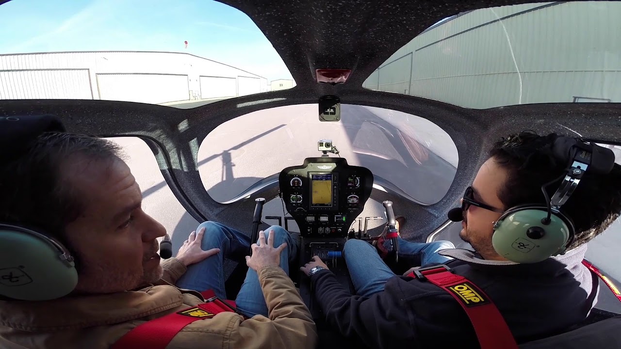 Trendak Tercel Gyroplane full run-up, taxi and take off.