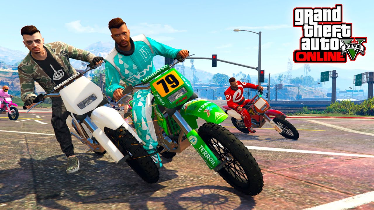 ¡CARRERAS EN MOTOS OFF ROAD! - DIFICÍL PARKOUR | GTA V ONLINE CON FAMILIA FALEX