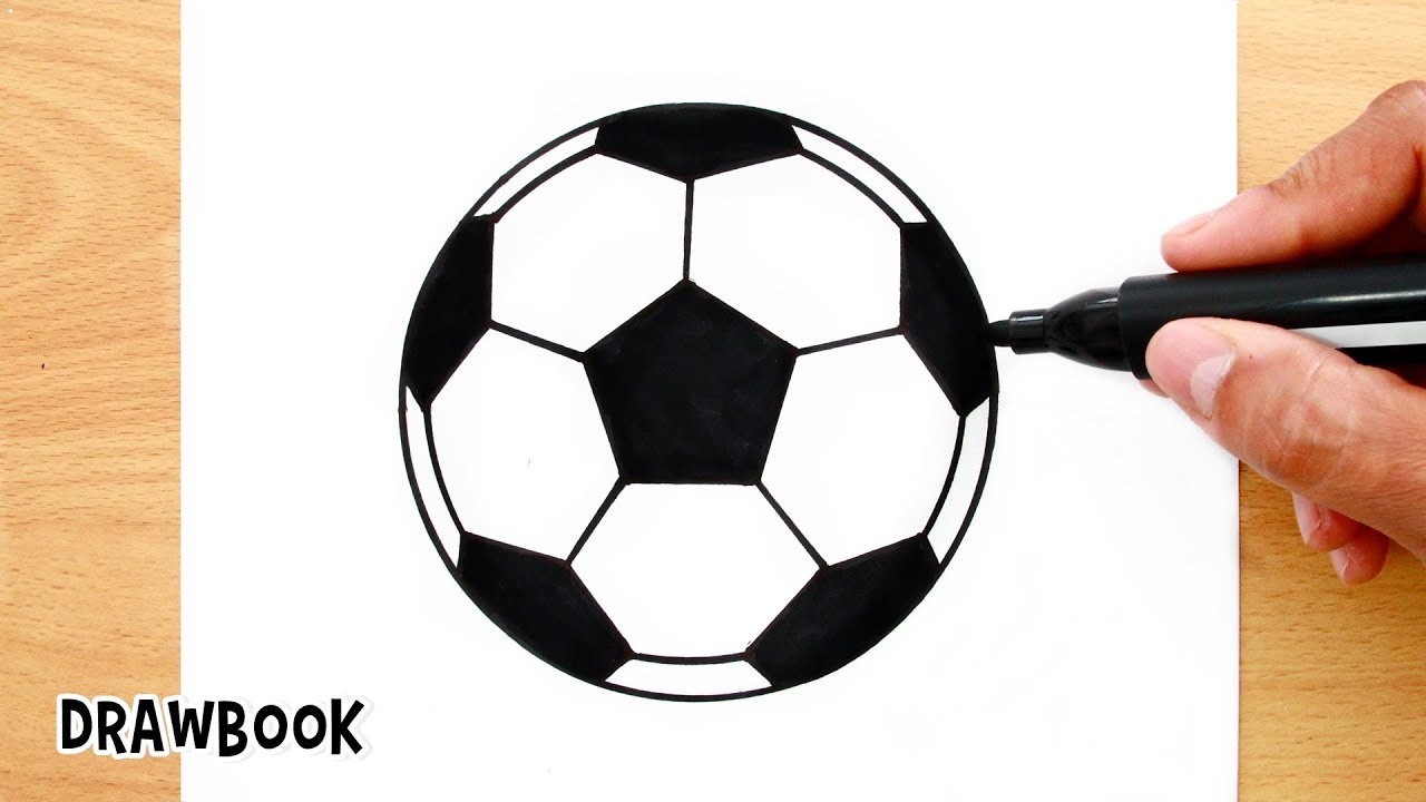 How to draw a SOCCER BALL (step by step / easy way)