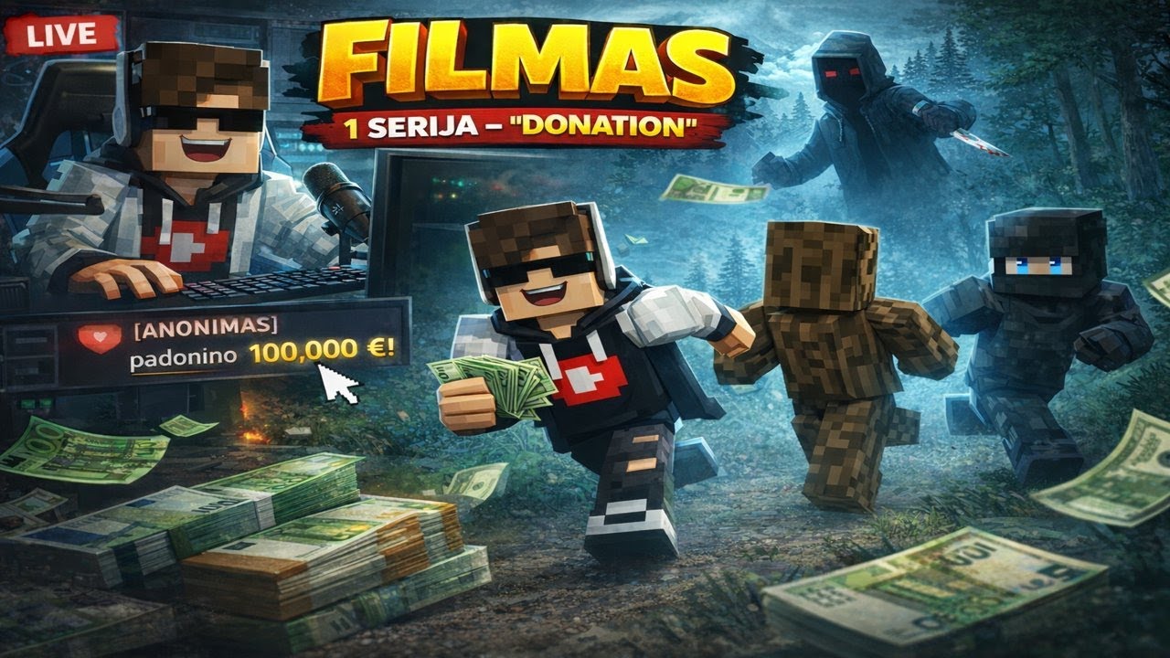 MINECRAFT FILMAS ANONIMAS 1 DALIS DONATION