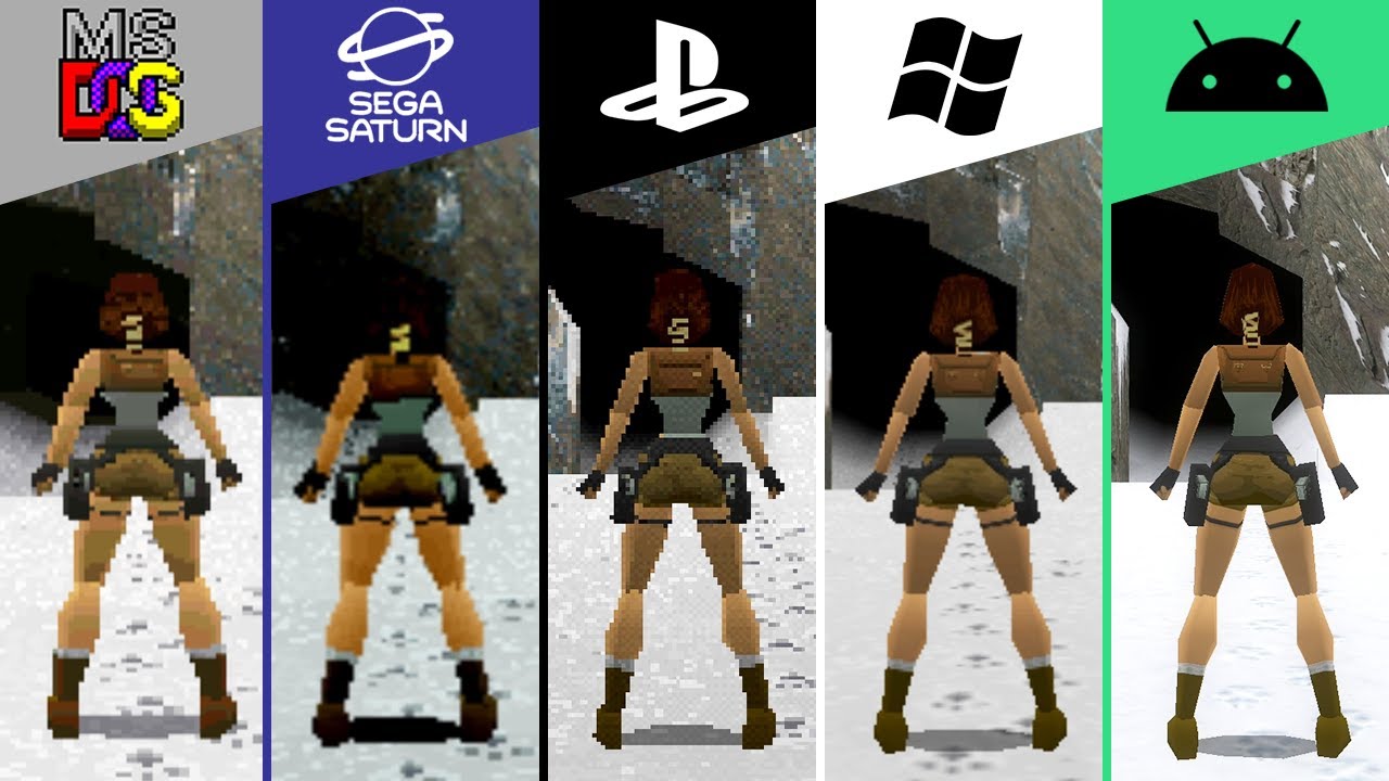 Tomb Raider (1996) DOS vs PC vs PS1 vs Android vs Sega Saturn (Which One is Better!)