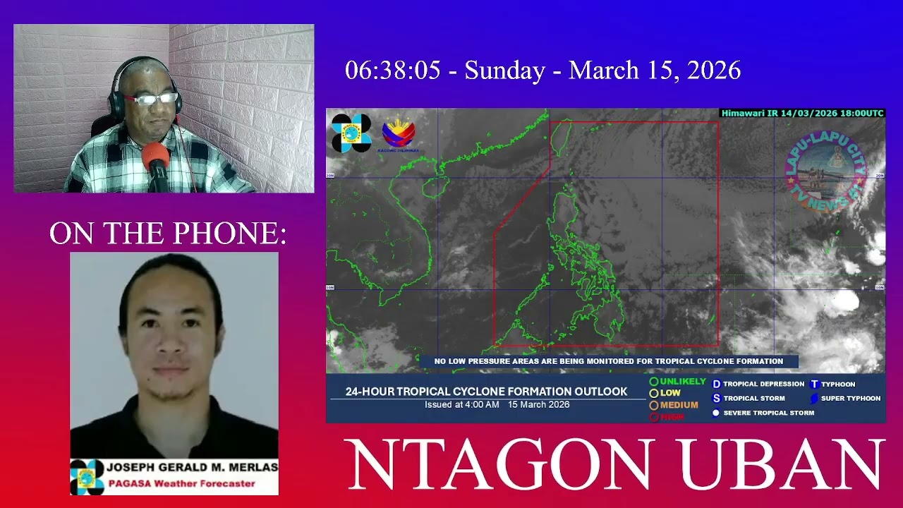 WEATHER UPDATE TINGOG NI JOSEPH MERLAS Weather Specialist ,PAGASA Visayas MARSO 15,2026 DOMINGO