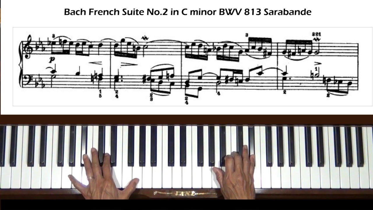 Bach French Suite No. 2 in C Minor BWV 813 Sarabande Piano Tutorial