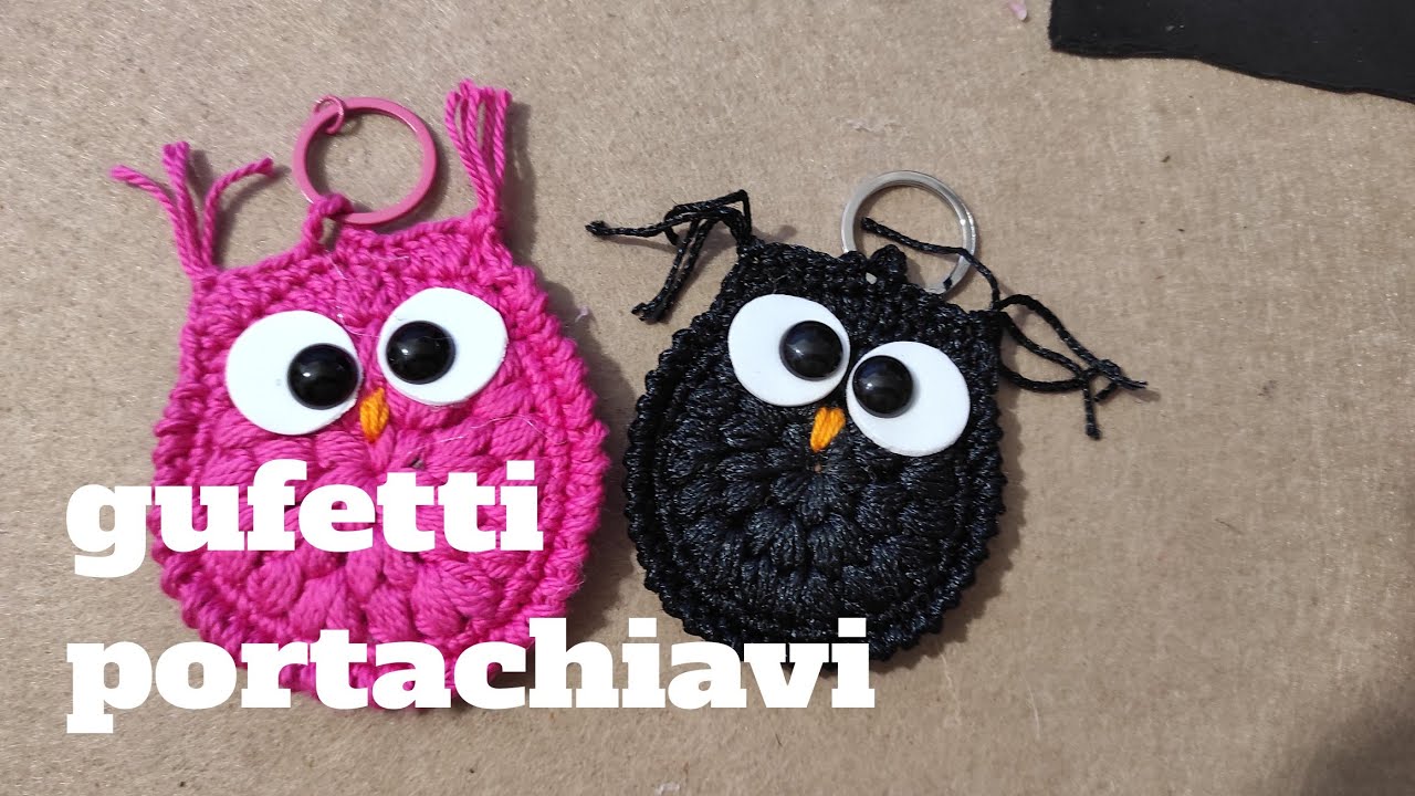 gufetti portachiavi uncinetto