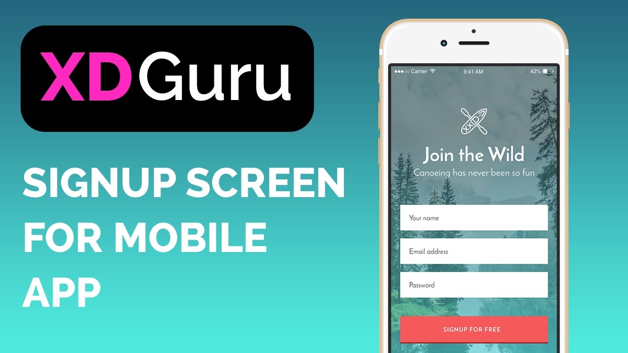 Adobe XD - Design a mobile signup screen - UI design tutorial