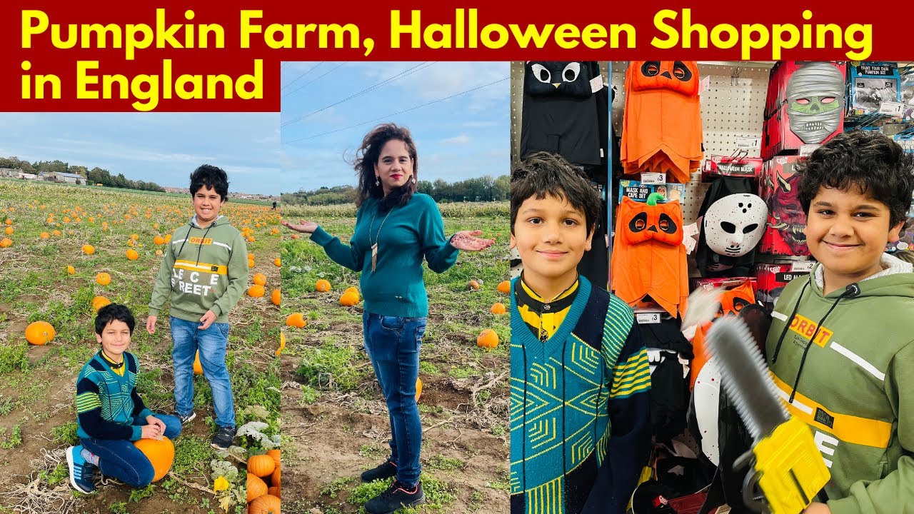 Pumpkin Farm Visit and Halloween Shopping | Indian Family in UK