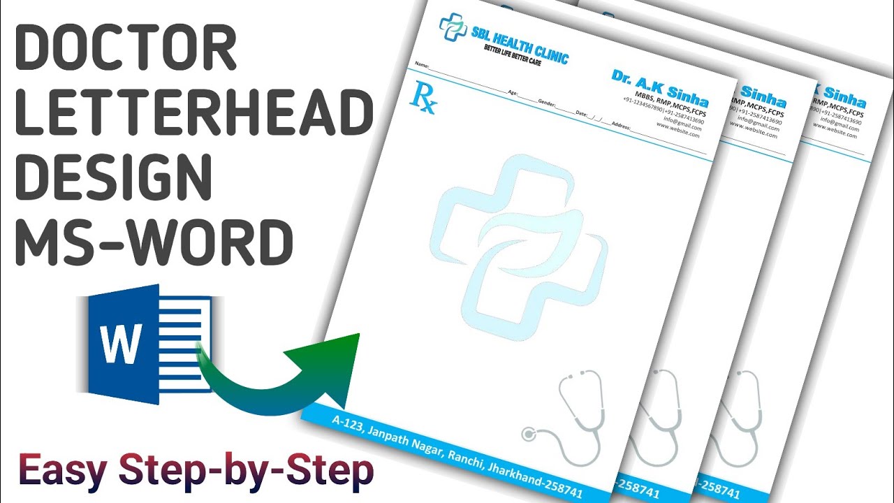 Doctor Letterhead Design | Doctor ke liye Letterpad Design kaise kare MS Word me | Letterhead Design