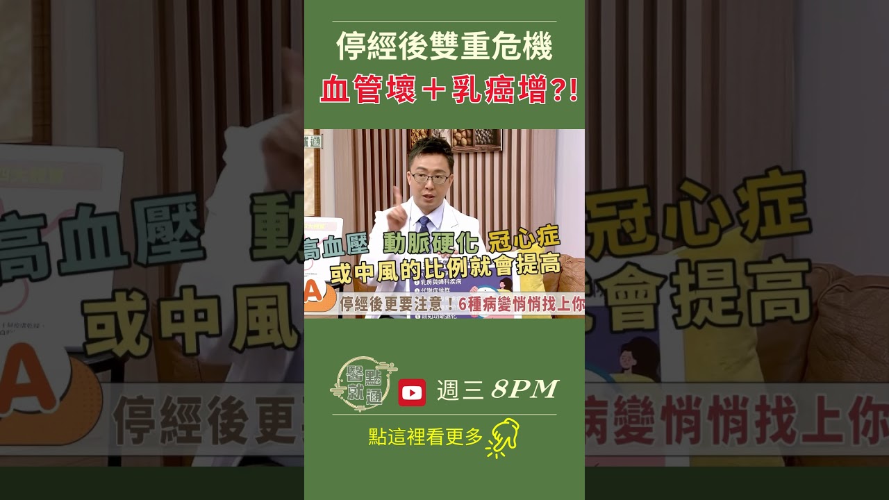 停經後雙重危機 血管壞+乳癌增？！Menopause Warning: Heart + Breast at Risk？！｜【#醫點就通】EP49｜#緯來育樂台｜#王威迪#李琪｜2025.08.19