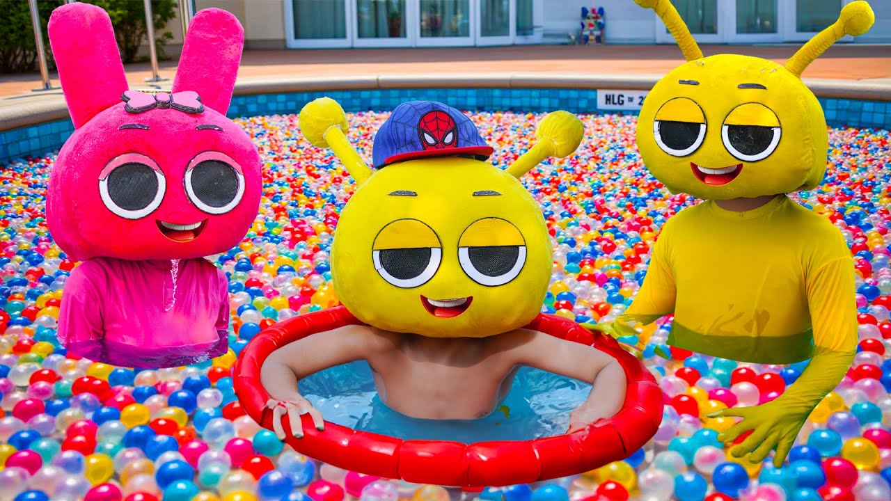 Let&rsquo;s play - Baby Simon&rsquo;s playing in the Orbeez pool! 🌈🛁| Incredibox Sprunki In Real Life