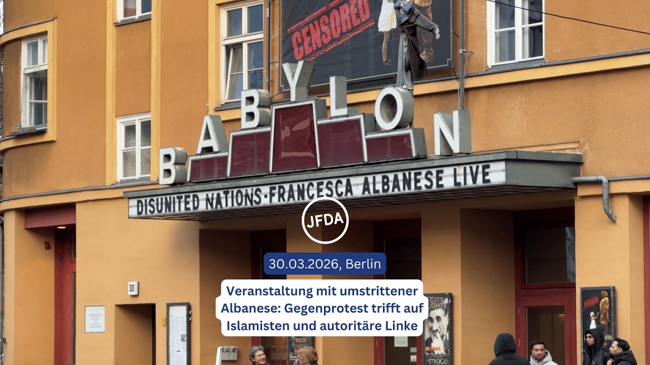 Bericht: Shoa-Relativierung vor Veranstaltung mit Franscesca Albanese - Berlin, 30.03.2026