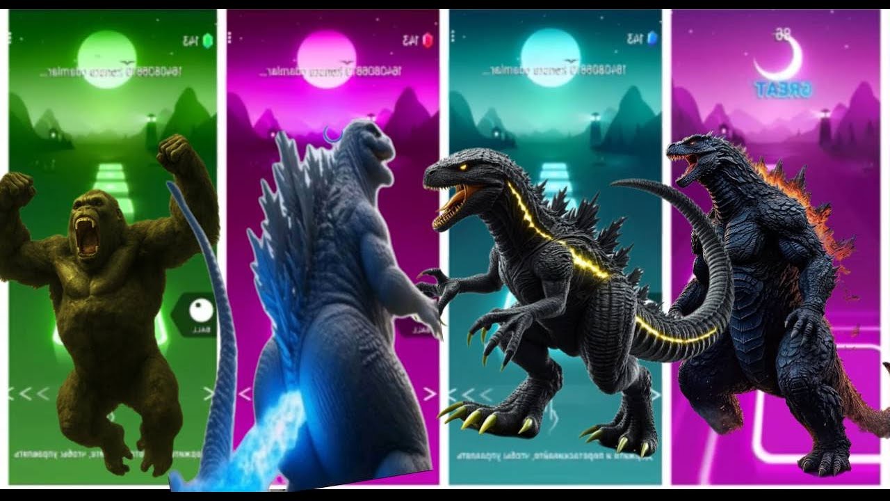 🦕 Посмотрите, как эти животные танцуют под ритм🆚динозавры Кинг-Конг 🆚тираннозавр🆚рекс Годзилла пл...