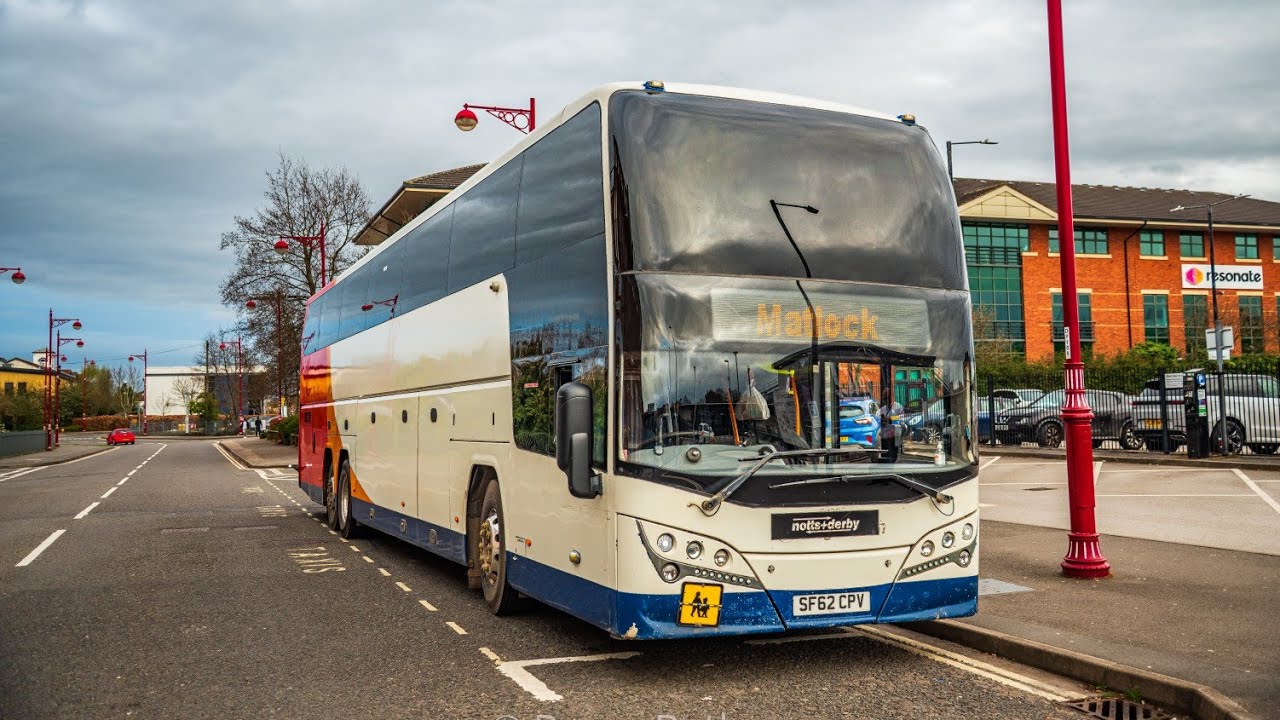 *Exclusive* Notts +Derby Plaxton elite I  B11R 66 SF62CPV working Rail Replacement to Derby!
