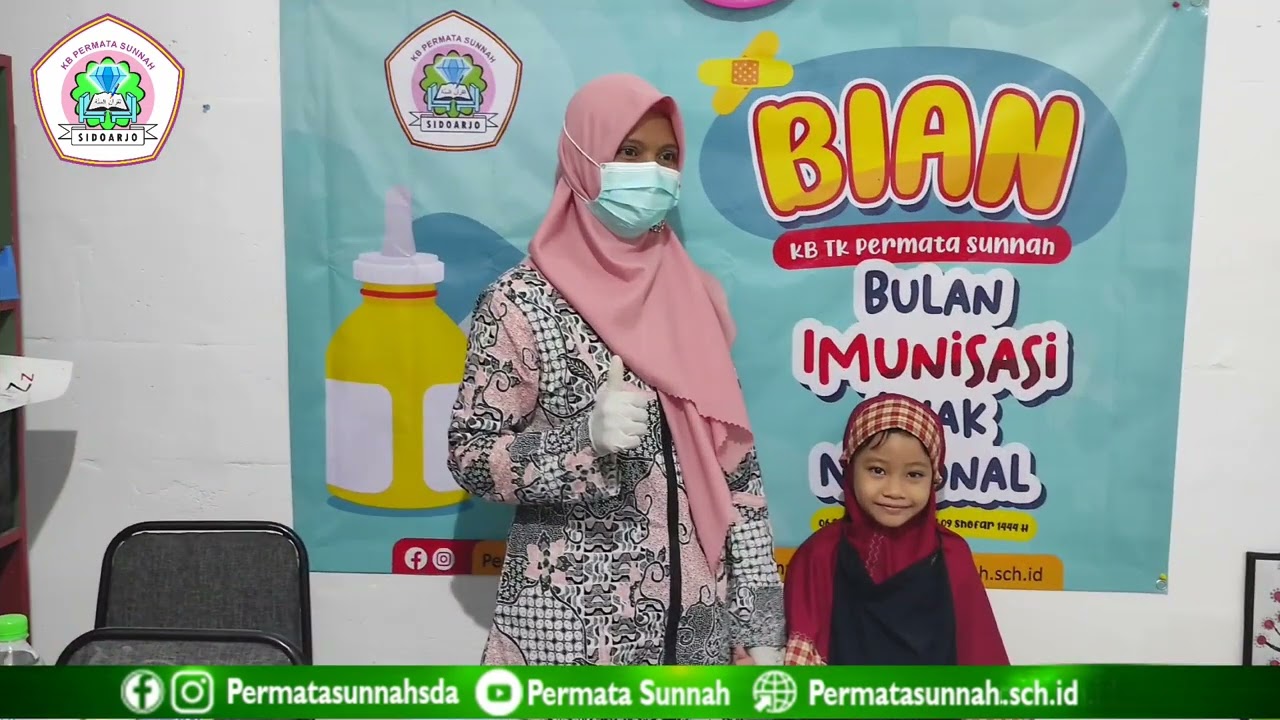 Dokumentasi kegiatan Bulan Imunisasi Anak Nasional (BIAN) KB TK Permata Sunnah Sidoarjo