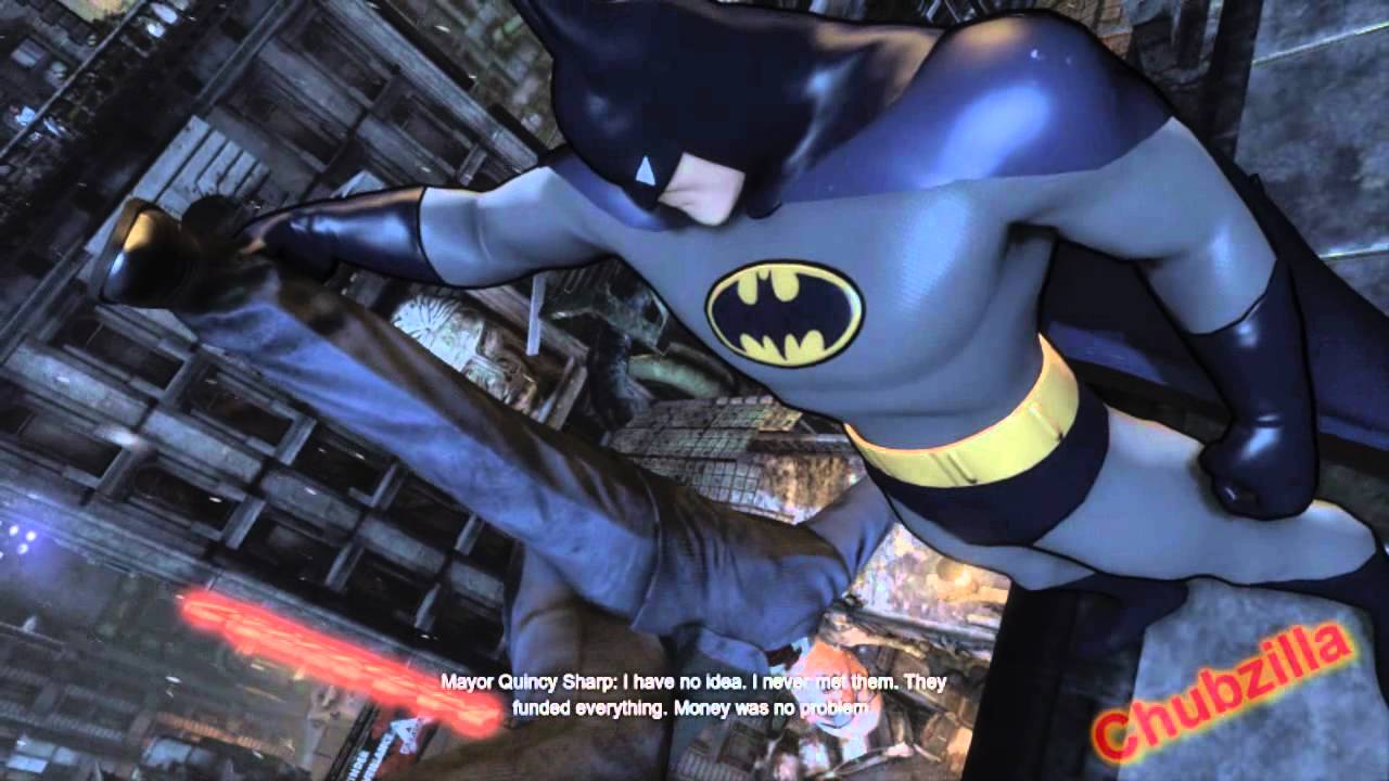 Animated Batman interrogates Quincy Sharp (Arkham City)