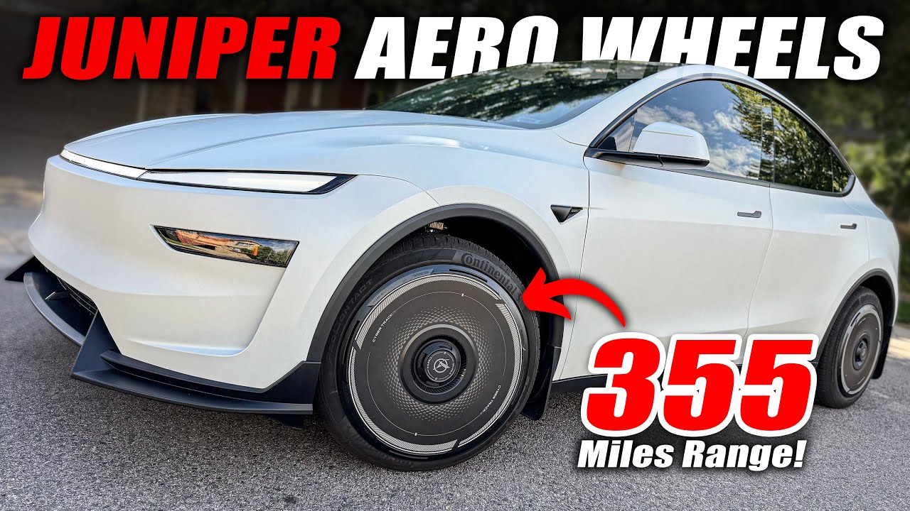 New Tesla Model Y Juniper Most Efficient Aero Wheels / Get Up to 355 Miles Range! #tesla