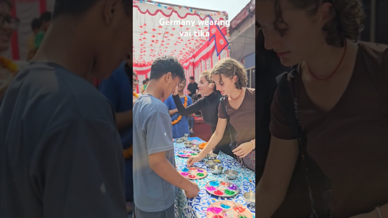 Tihar-2024 with german`s people #festival #nepal #shorts #youtubeshorts #germany #vaitika #tihar