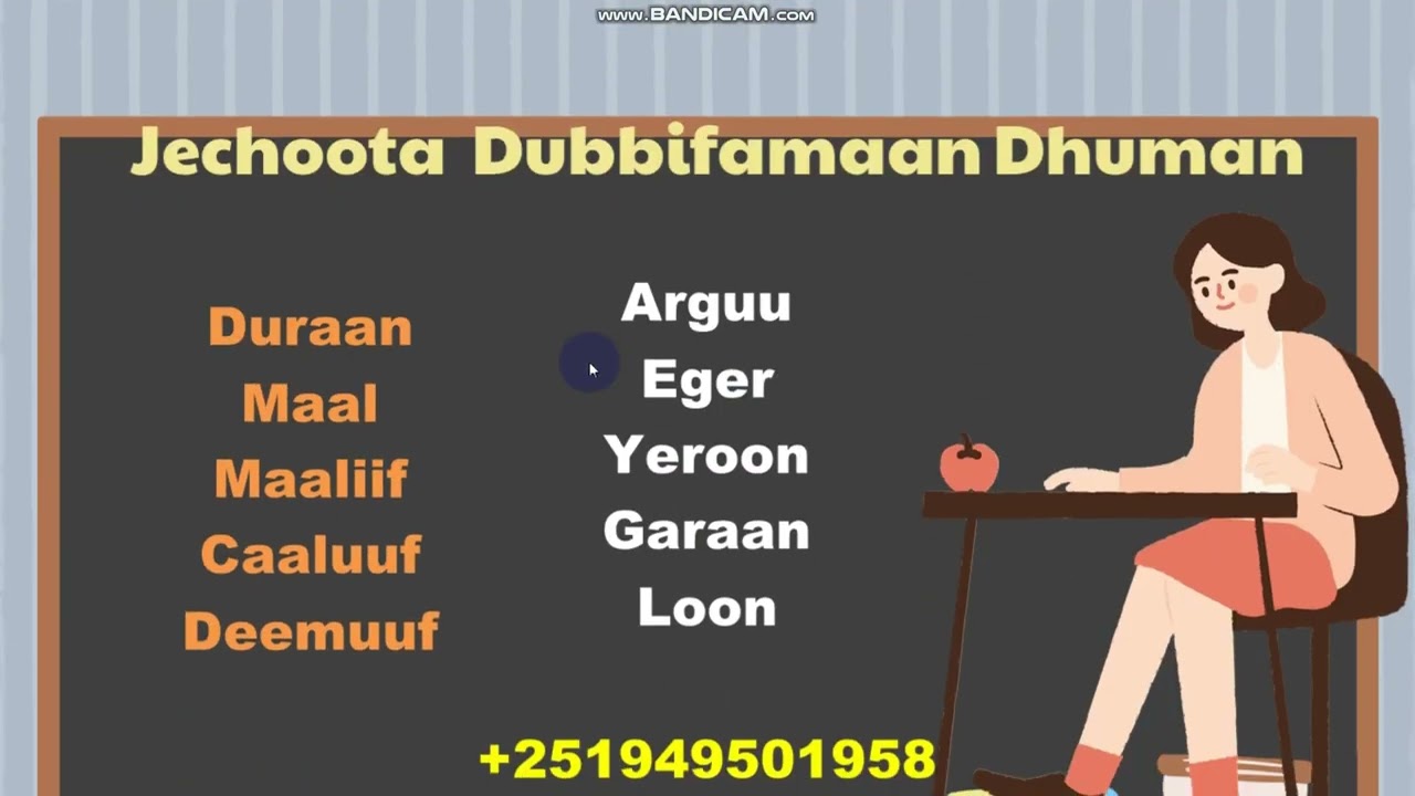 Jechoota Afaan Oromoo Qubee Dubbifamaan Dhuman.