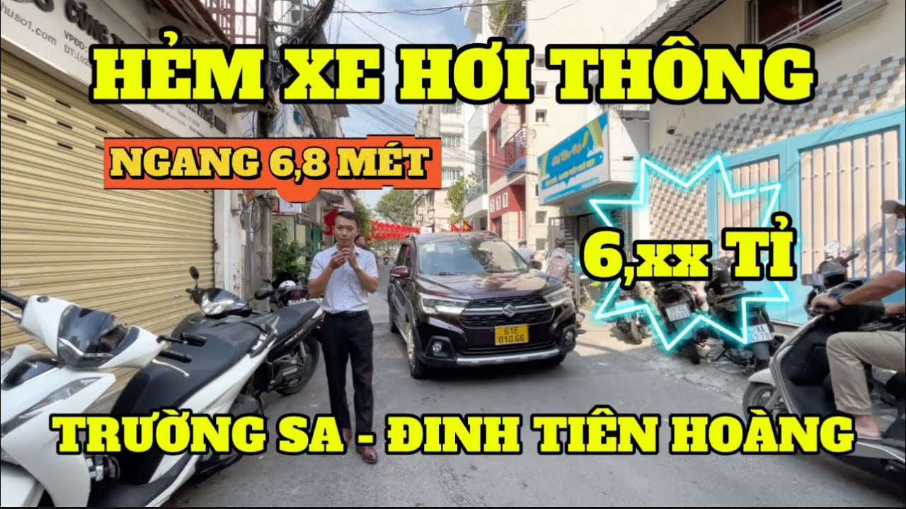 NHÀ ĐẸP HẺM XE HƠI THÔNG QUẬN BÌNH THẠNH ĐƯỜNG ĐINH TIÊN HOÀNG , TRƯỜNG SA GIÁP QUẬN 1 NGANG 6,8 MÉT