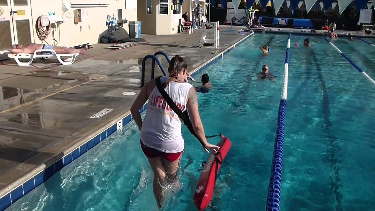 Lifeguarding Drill: YMCA Unresponsive Victim Facing Away, Submerged Deep Water