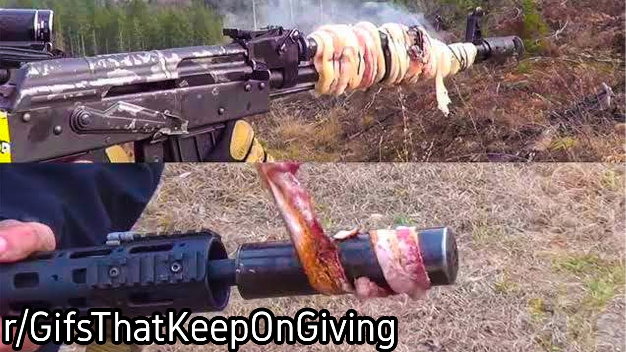 r/GifsThatKeepOnGiving | Cooking Bacon with a gun..