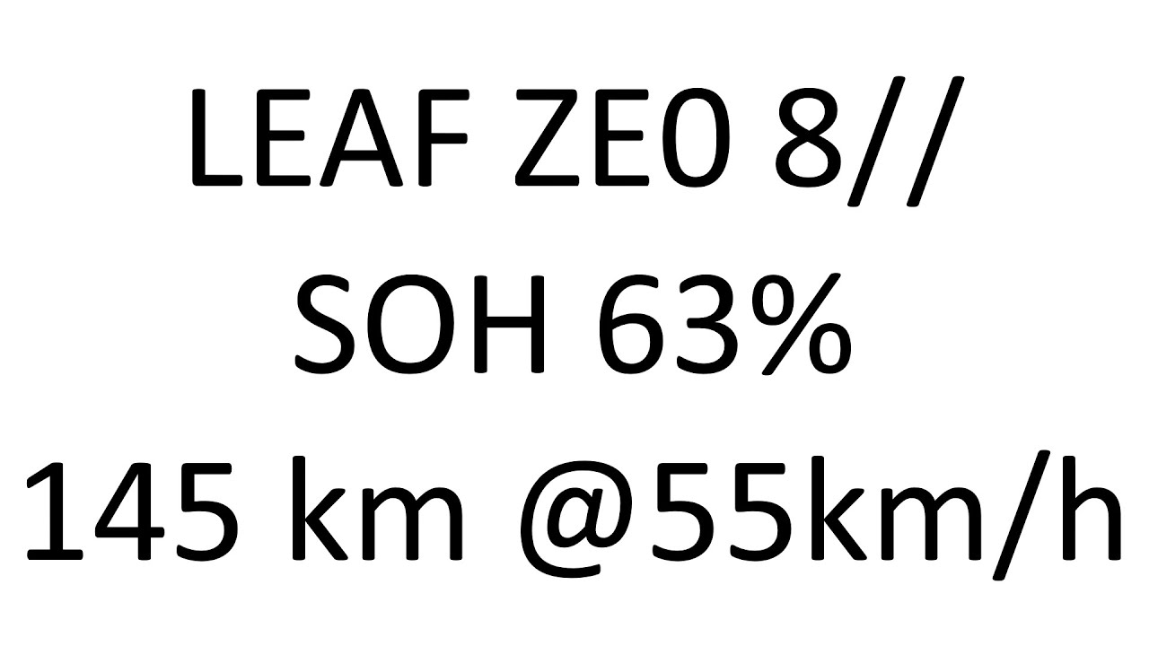 Leaf ZE0 8// SOH 63%. Академическая езда на ниссан лиф 145км на 1-ой зарядке по городу летом. Анализ