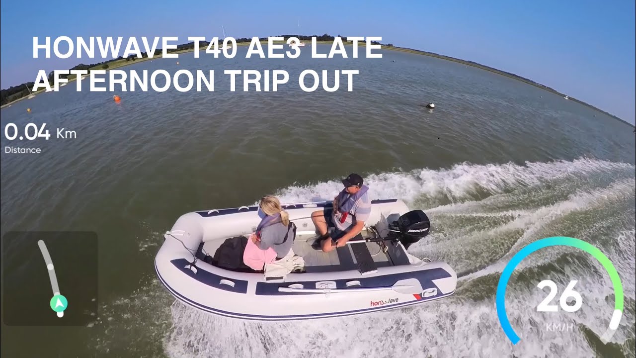 Honwave T40 AE3 Mercury 20 Hp late Afternoon trip out June 2025