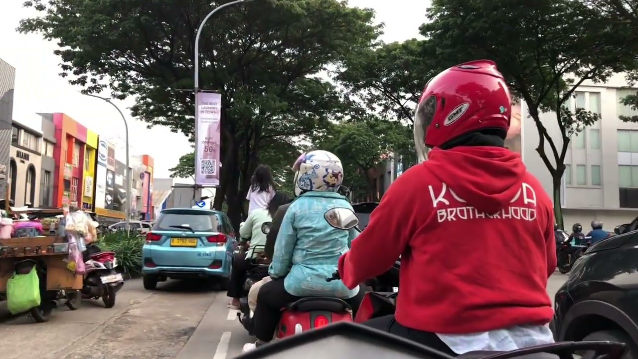 Suasana jalan sore dari Gempol Kunciran sampai Pusdik via Alam Sutera | Tangerang