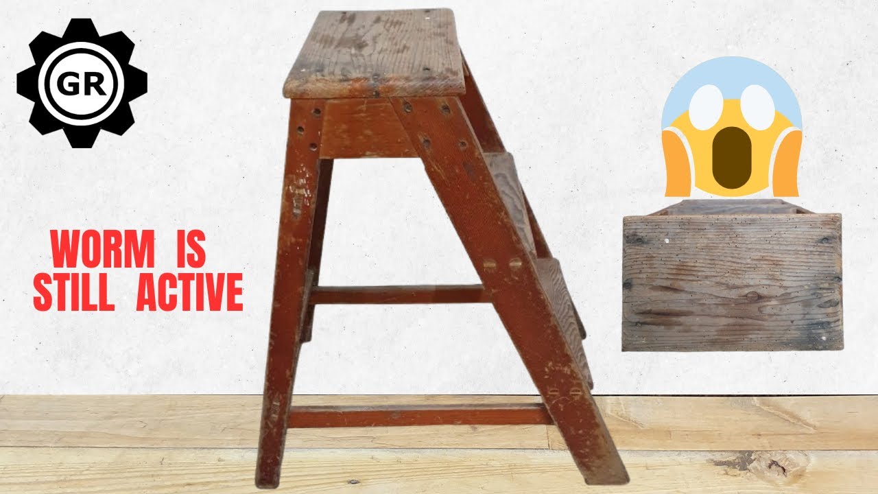 BEAUTIFUL old step ladder RESTORATION - RESTORED ready for living