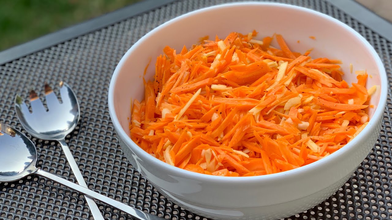 Салат из моркови с яблоком - Karottensalat mit Apfel