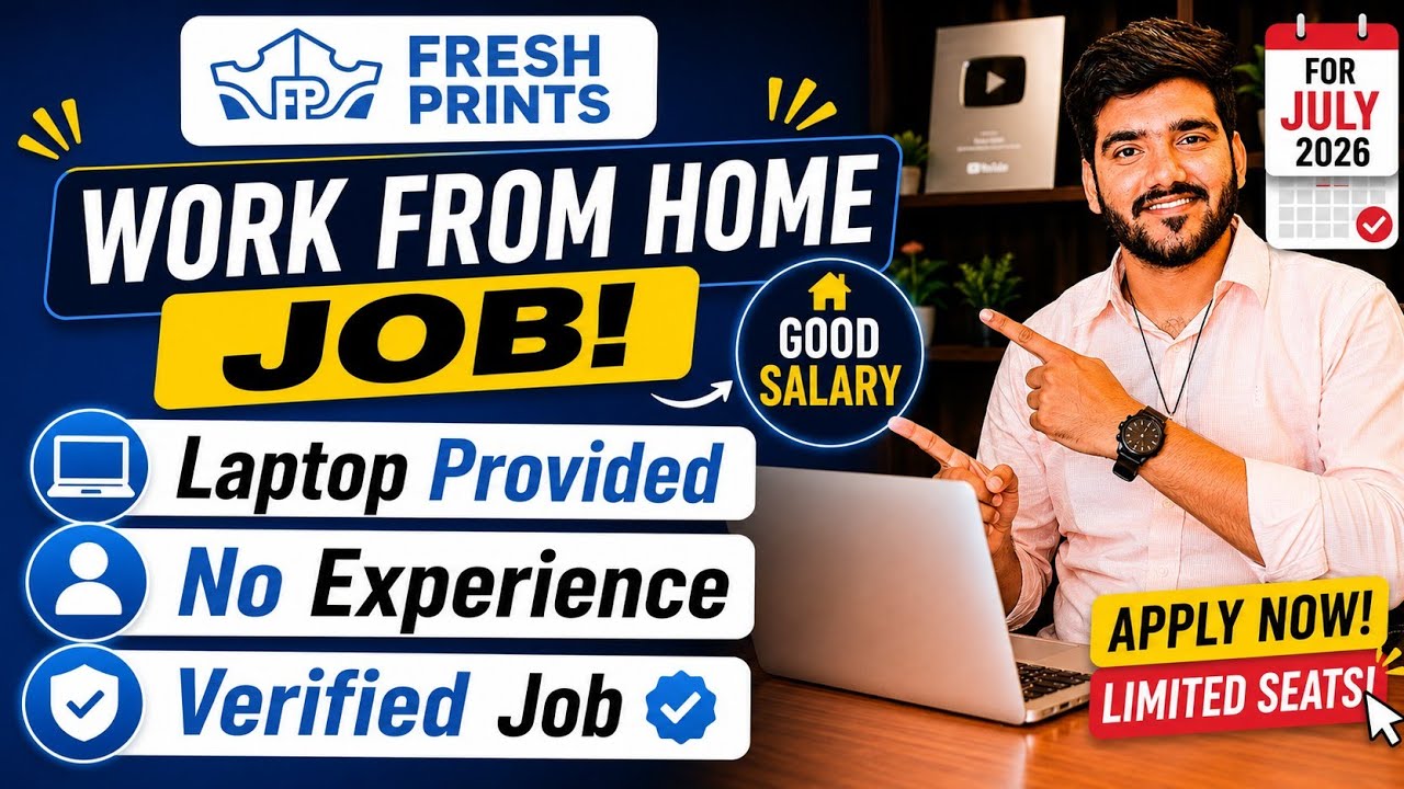 FreshPrints Work From Home Jobs 2026 | Online Jobs At Home | Verified Remote Jobs | Freshers WFH Job