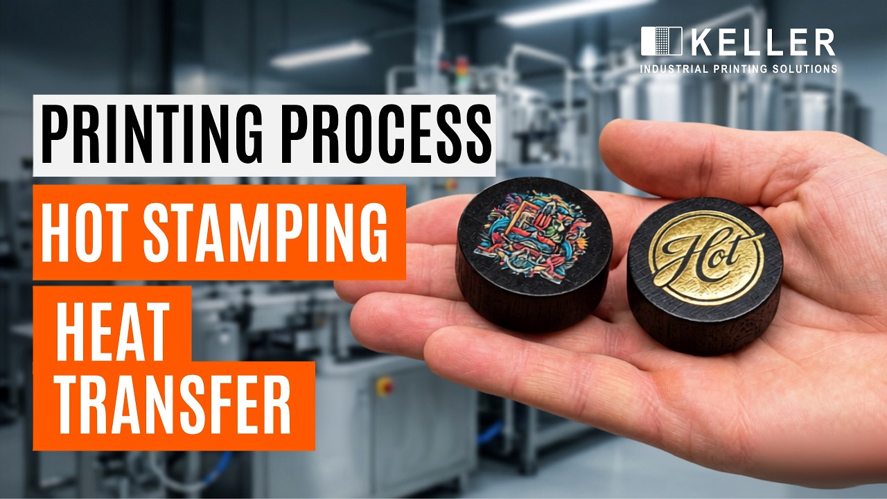 KELLER Hot stamping and heat transfer machine for printing on top cork stoppers