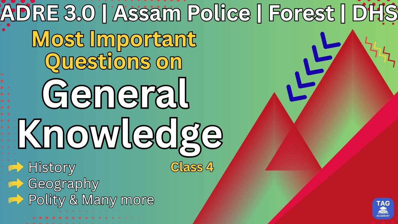 ADRE 3.0 | Assam Police | Forest | DHS 2026|Most Important General Knowledge Questions |Practice Set