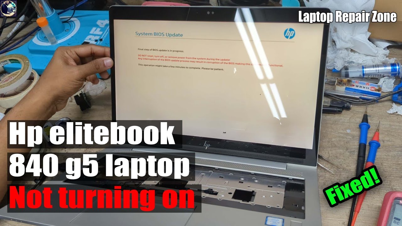 Ноутбук HP EliteBook 840 G5 не включается, исправлено! | Горит только белый светодиод