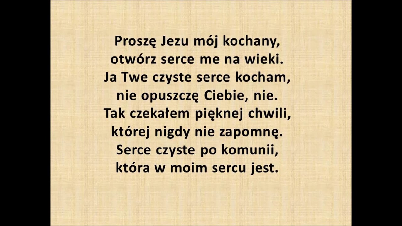 Uroczysty Dzień Komunii (tekst/ simple karaoke).