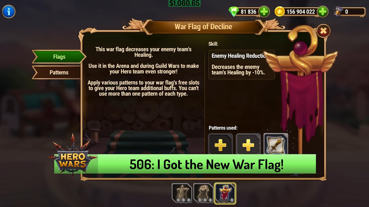 Let's Play Hero Wars 506: I Got the New War Flag of Decline!