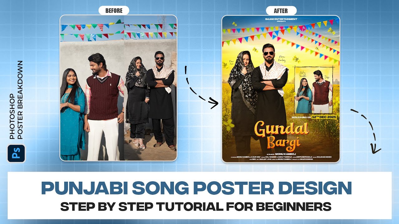Photoshop song poster design | Punjabi Song | Haryanvi Song | Music Video | Graphonix91 