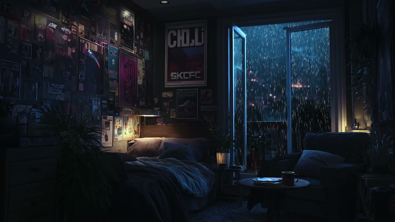Heavy Rain Outside a Vintage Bedroom | Nostalgic Sounds for Calm Sleep