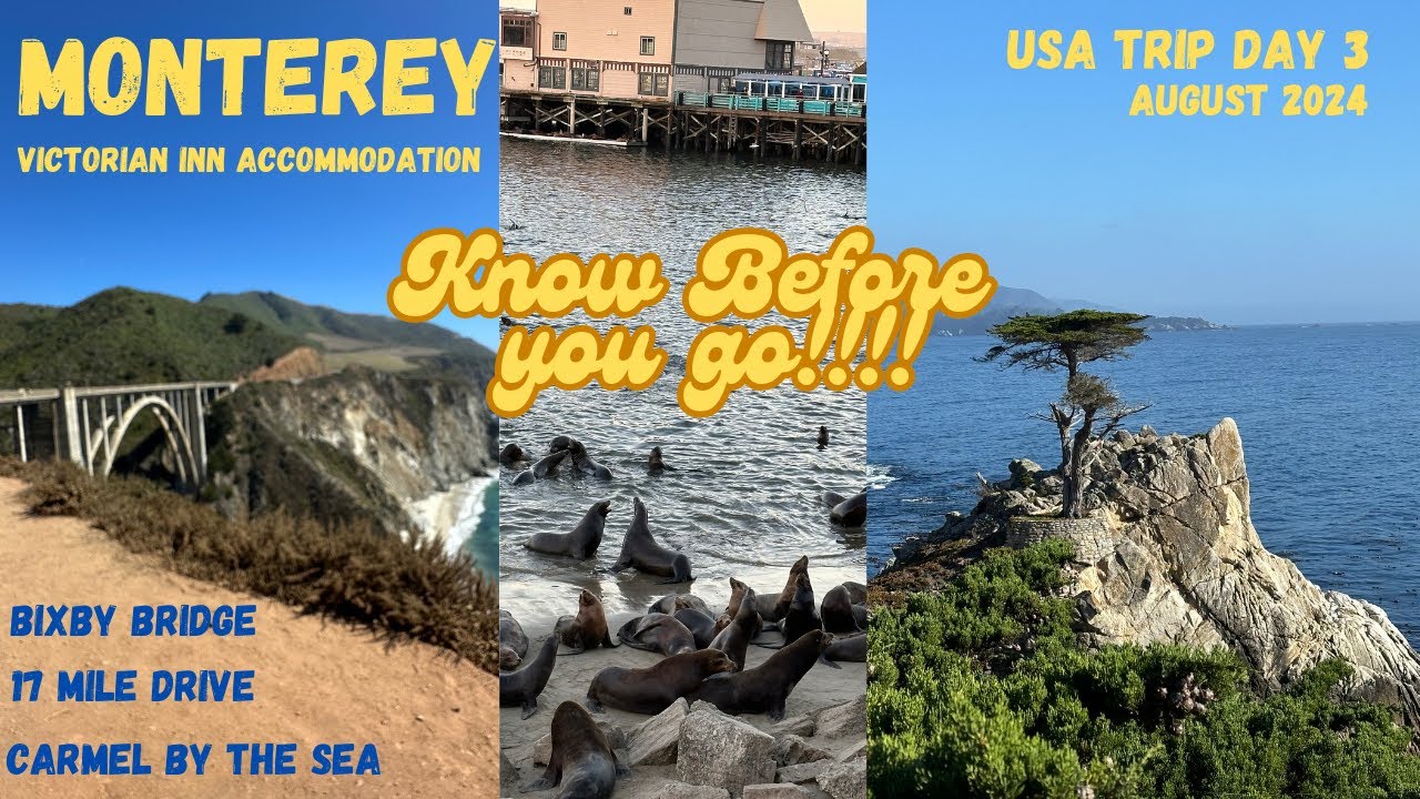 USA Trip Day 3 Carmel by the Sea, Bixby Bridge, 17 Mile Drive, Monterey.  Victorian Inn Monterey