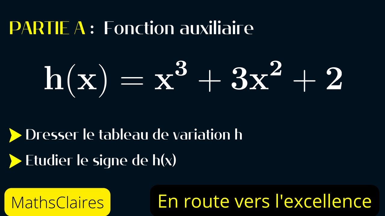 #0 Partie A | Détermination du signe d'une  fonction auxiliaire (très utile pour la partie B). 1S-TS