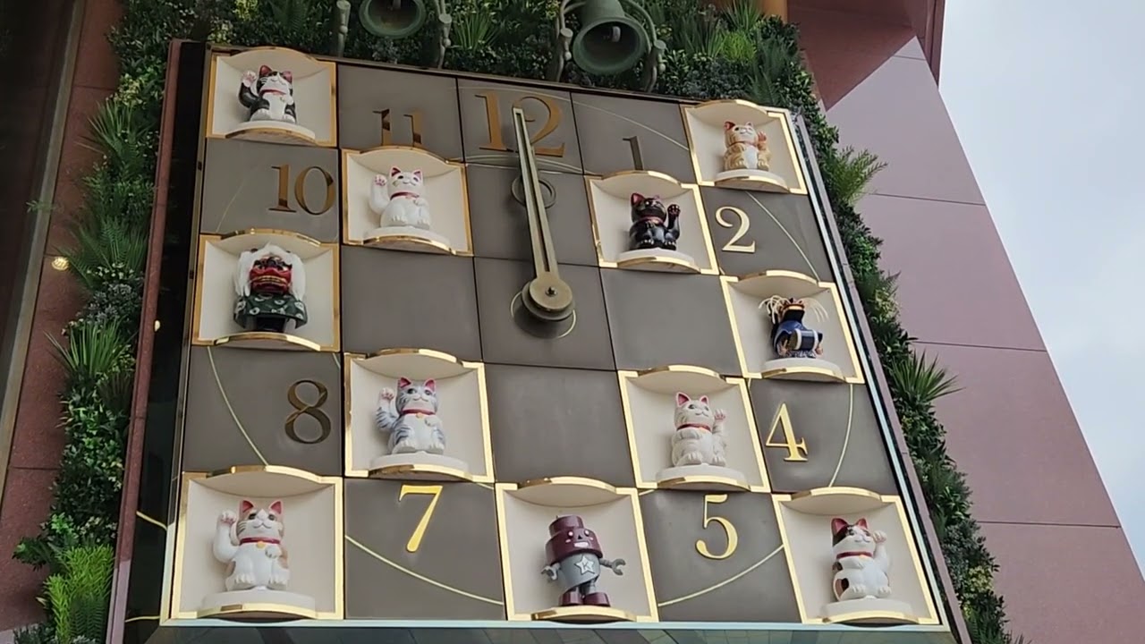 ららテラス川口 新生 招き猫🐱ฅからくり時計 (元そごう It's a Small World clock) 🕚1️⃣2️⃣:0️⃣0️⃣ 🐱ฅ🎶12時限定OP ED きゅぽらんテーマ