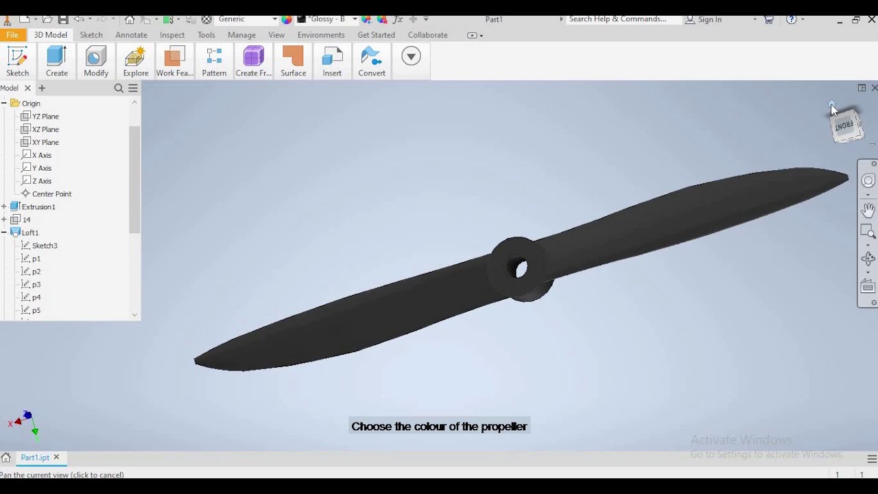 UAV Propeller 3D Model and ANSYS Fluent Simulation