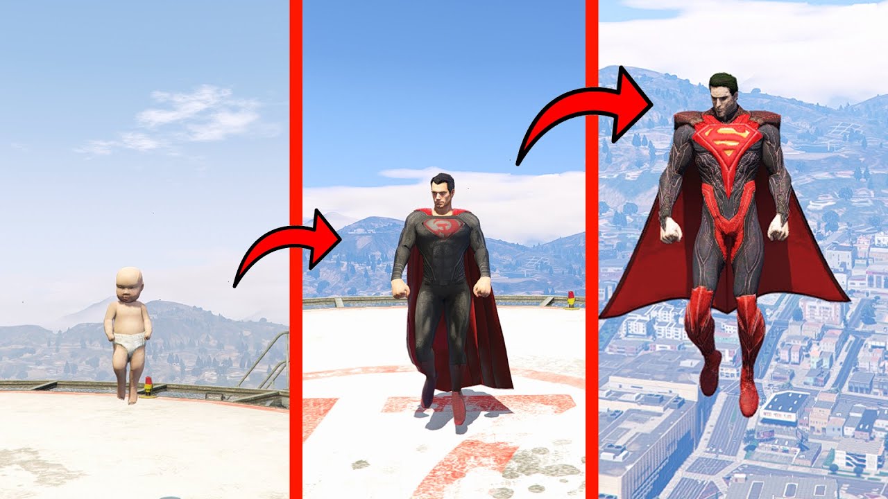 UPGRADING SUPER MAN TO GOD SUPER MAN IN GTA 5 Mods!!