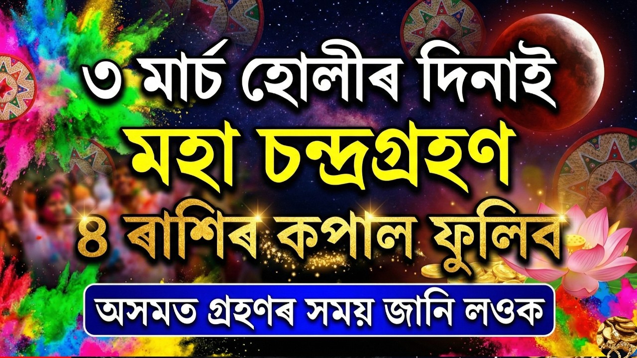 ৩ মাৰ্চ,১০০ বছৰৰ পাছত ভয়ংকৰ চন্দ্ৰগ্ৰহণ ! ৪ টা ৰাশি হ'ব কোটিপতি | ভুলতো নিদিব 2 টা বস্তু | Grahan