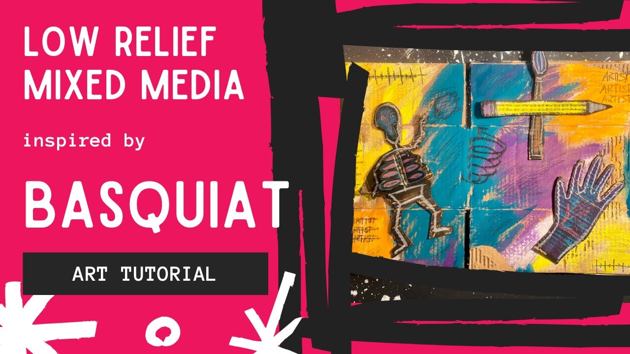 Basquiat Inspired Art with Cardboard Lesson for Elementary Students