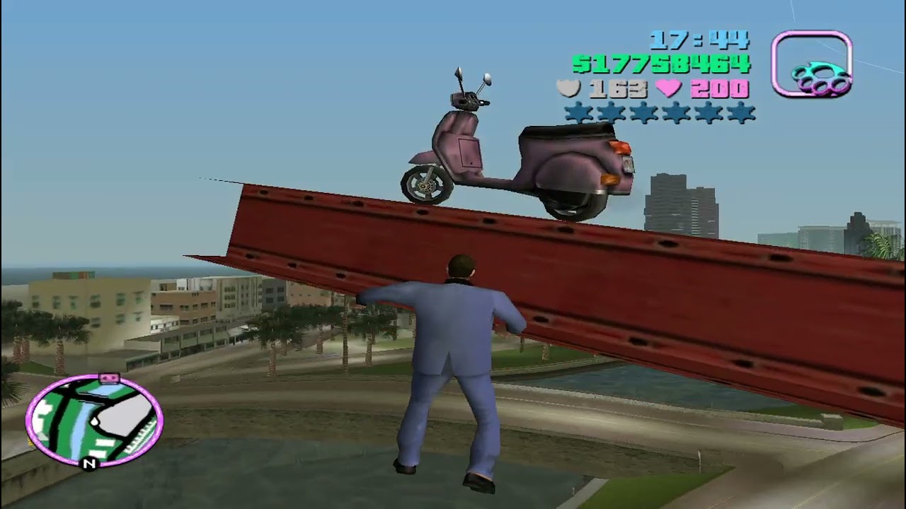 GTA Vice City - Unique Stunt Jumps in Construction Site with Faggio Scooter