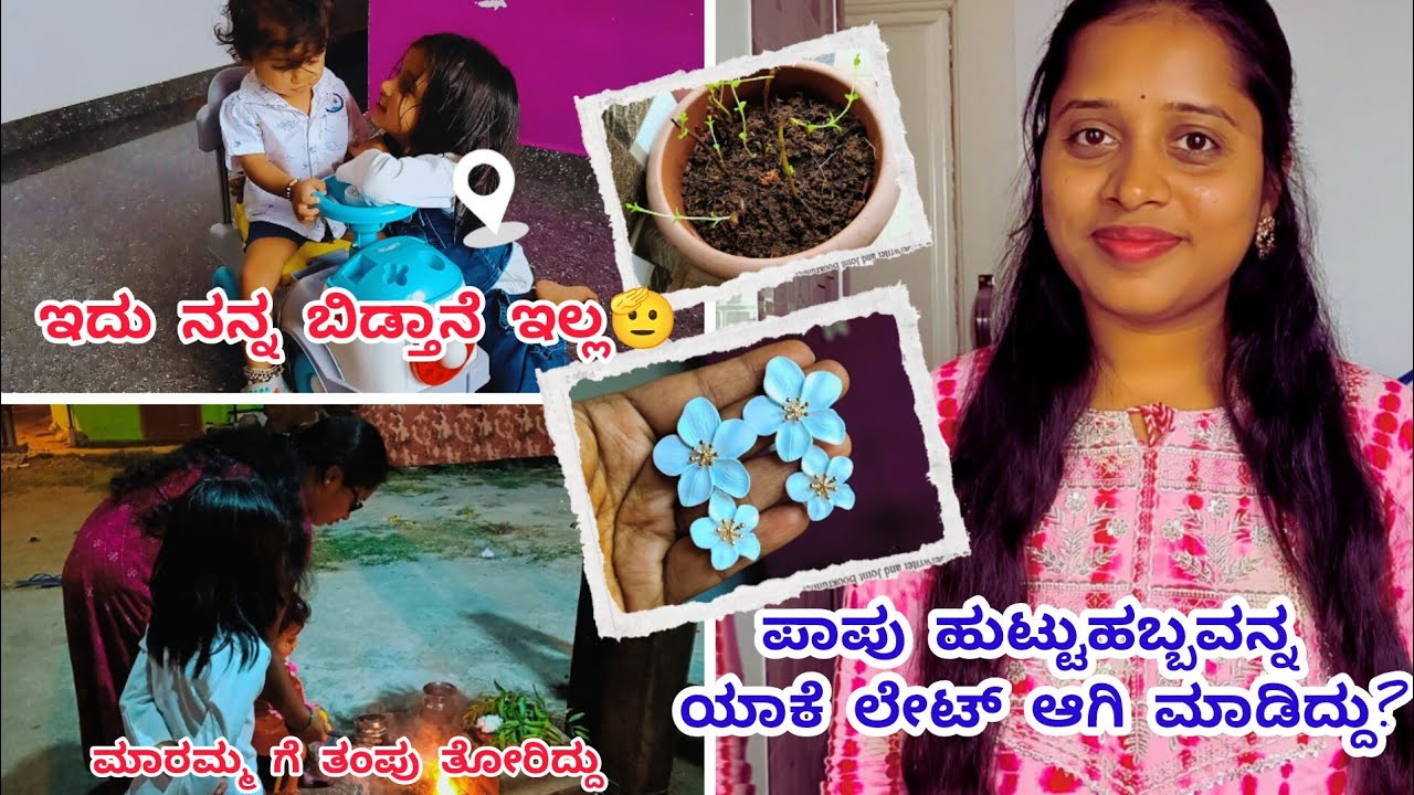 💕ಪಾಪು birthday ಯಾಕೆ ಲೇಟ್ ಆಗಿ ಮಾಡಿದ್ದು? #templevisit #kannadavlogs #planting #productreview @Meesho 